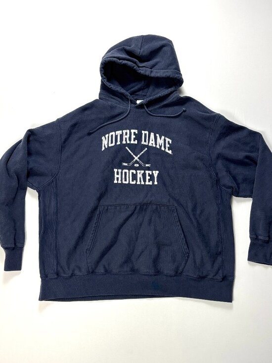 Champion Other - University Notre Dame Hockey Champion Reverse Weave Hoodie Blue Sz 3XL Irish